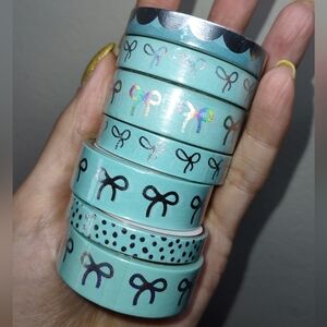 Simply Gilded Washi Tape - Aqua Tiffany Blue w Silver and Holographic Foil